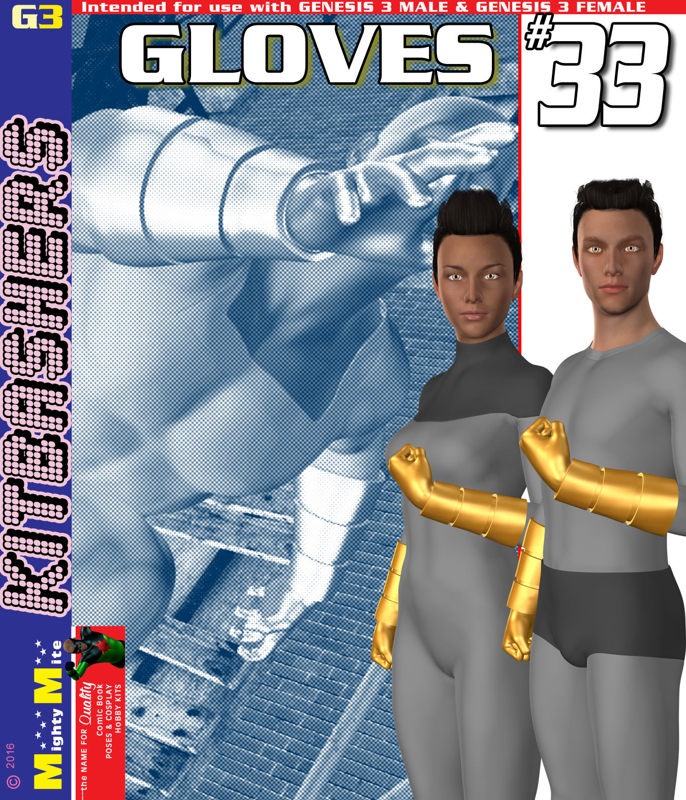 Gloves 033 MMKBG3 by: MightyMite, 3D Models by Daz 3D
