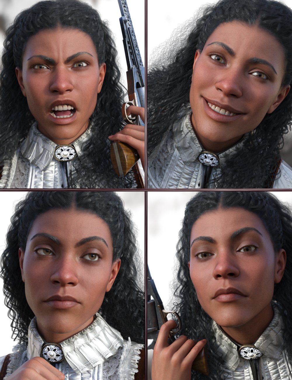 JW Cowgirl Expressions for Zahara 9 by: JWolf, 3D Models by Daz 3D