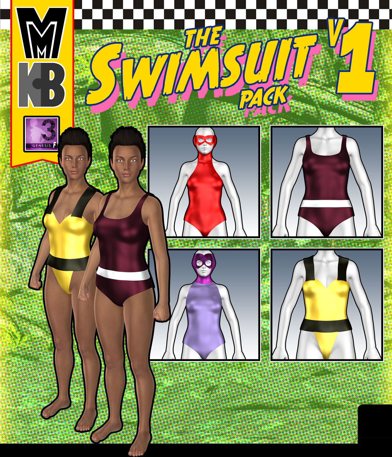 Swimsuits v001 MMKBG3F by: MightyMite, 3D Models by Daz 3D