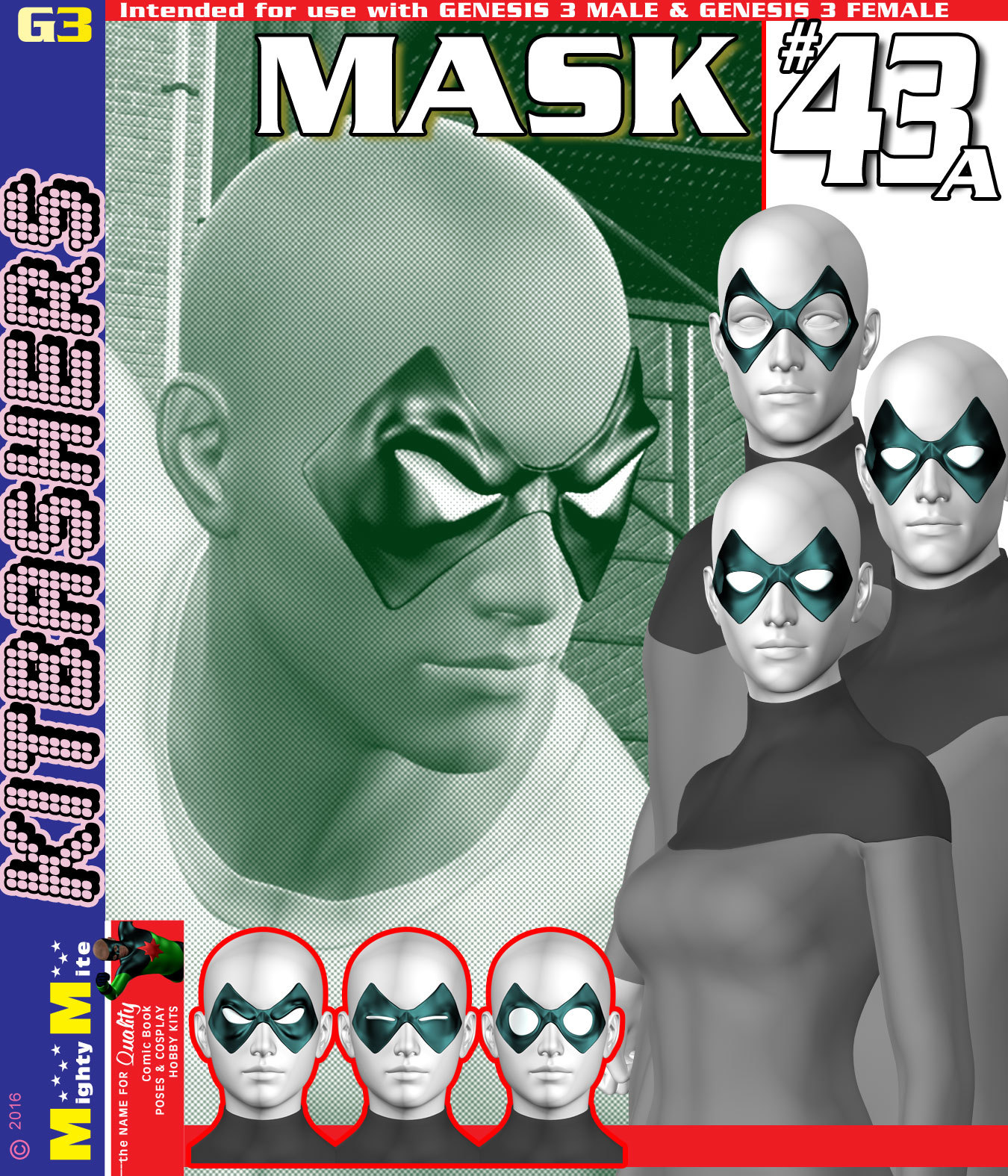 Mask 043A MMKBG3 by: MightyMite, 3D Models by Daz 3D