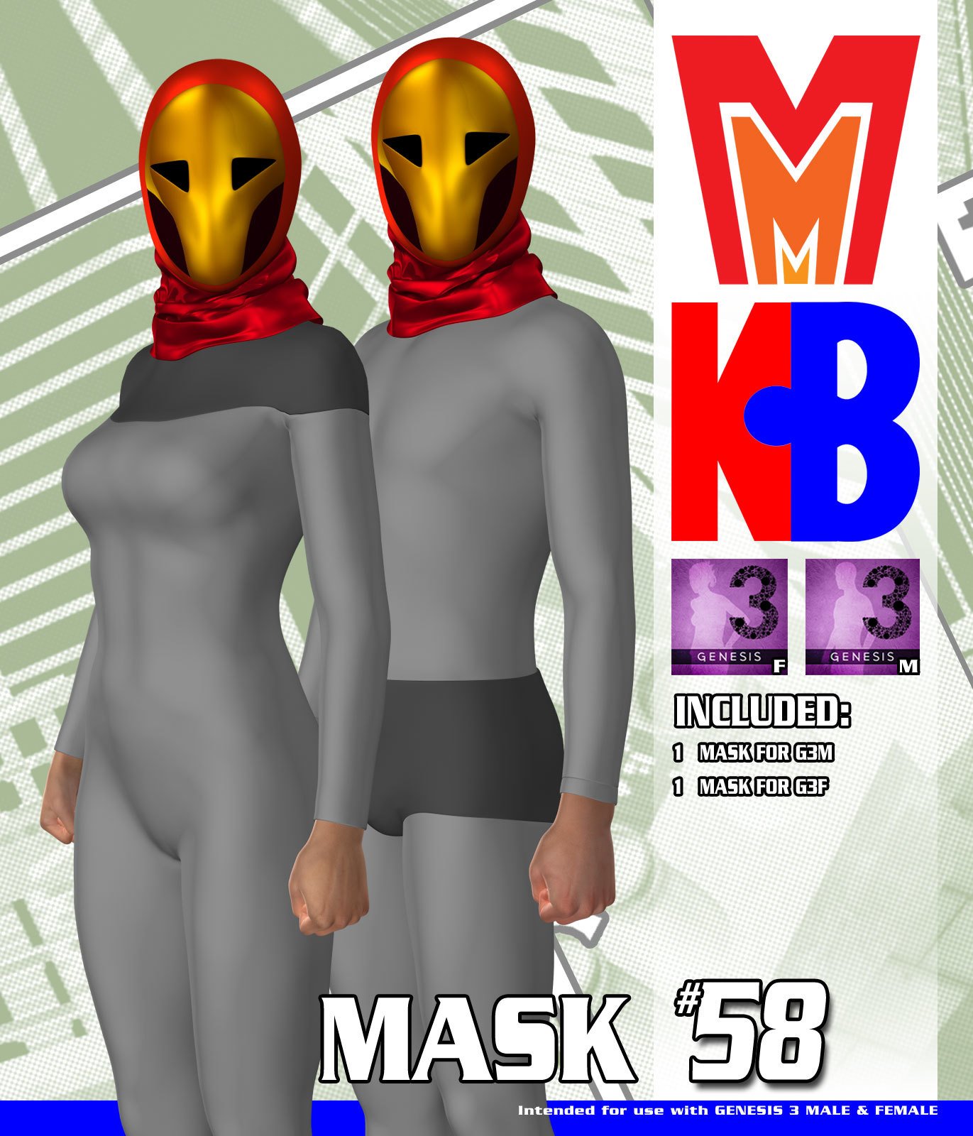 Mask 058 MMKBG3 by: MightyMite, 3D Models by Daz 3D