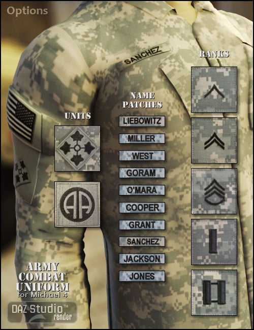 M4 Army Combat Uniform by: , 3D Models by Daz 3D