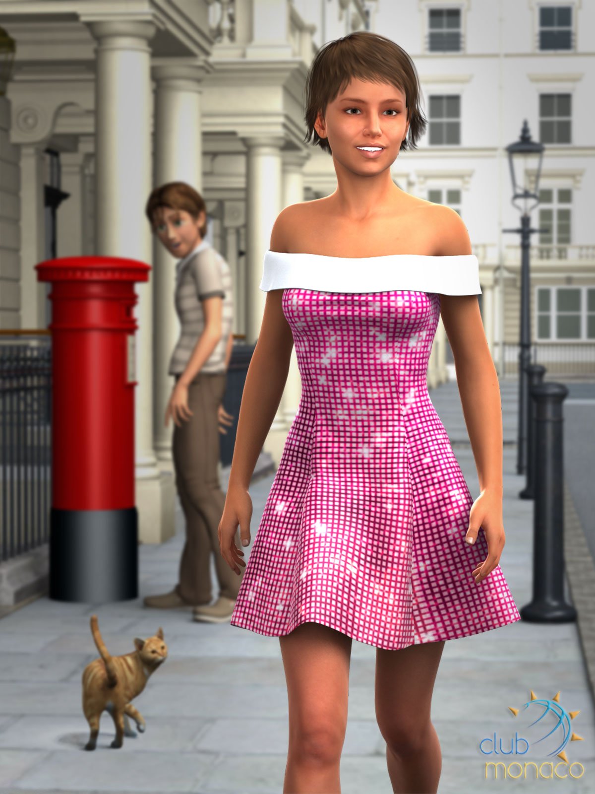 Club Monaco Textures for G2F Shoulder Dress by: Jay Versluis, 3D Models by Daz 3D