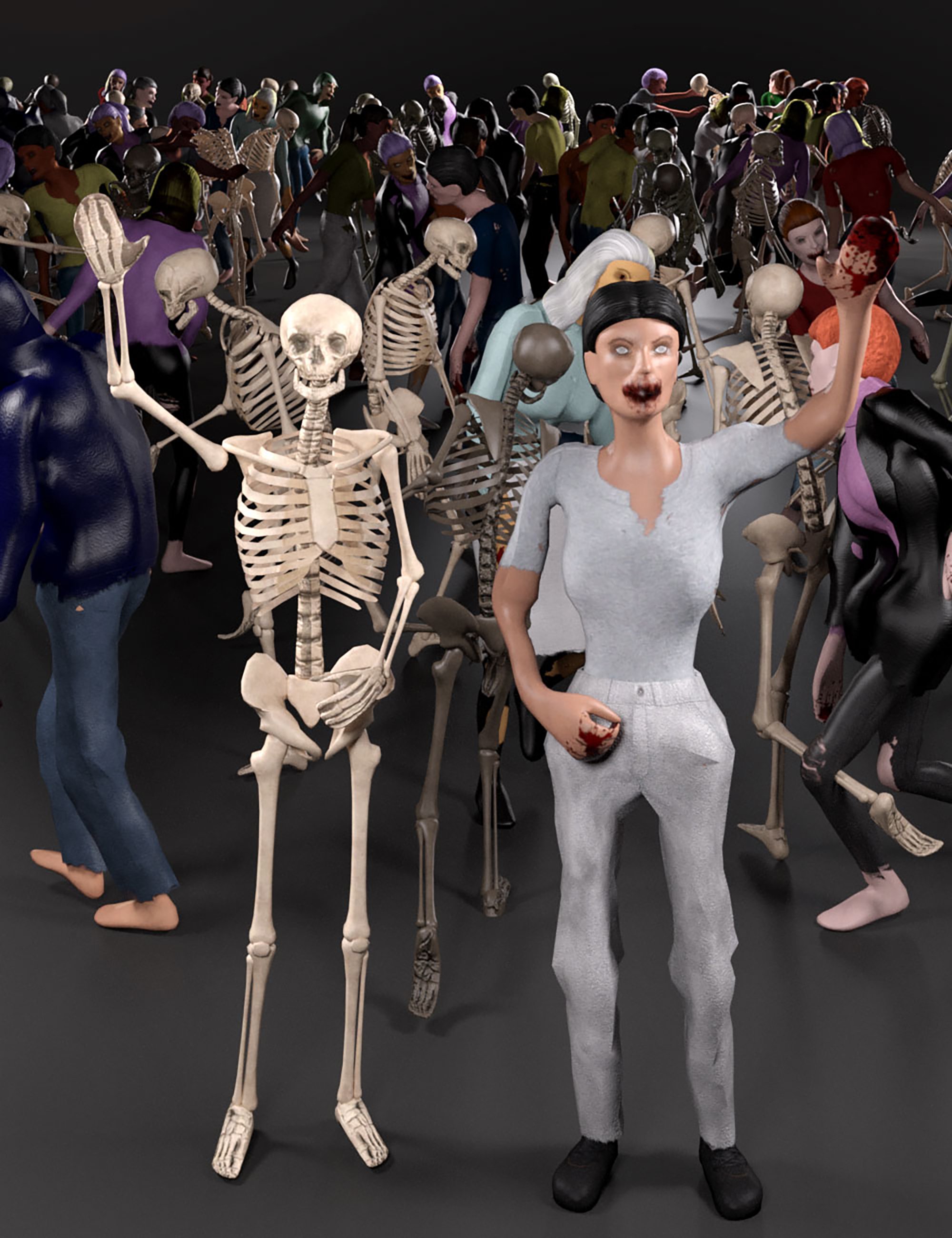 LowPoly Crowd Creator Expansion: Undead by: Lyrra MadrilFeralFeyCode 66, 3D Models by Daz 3D