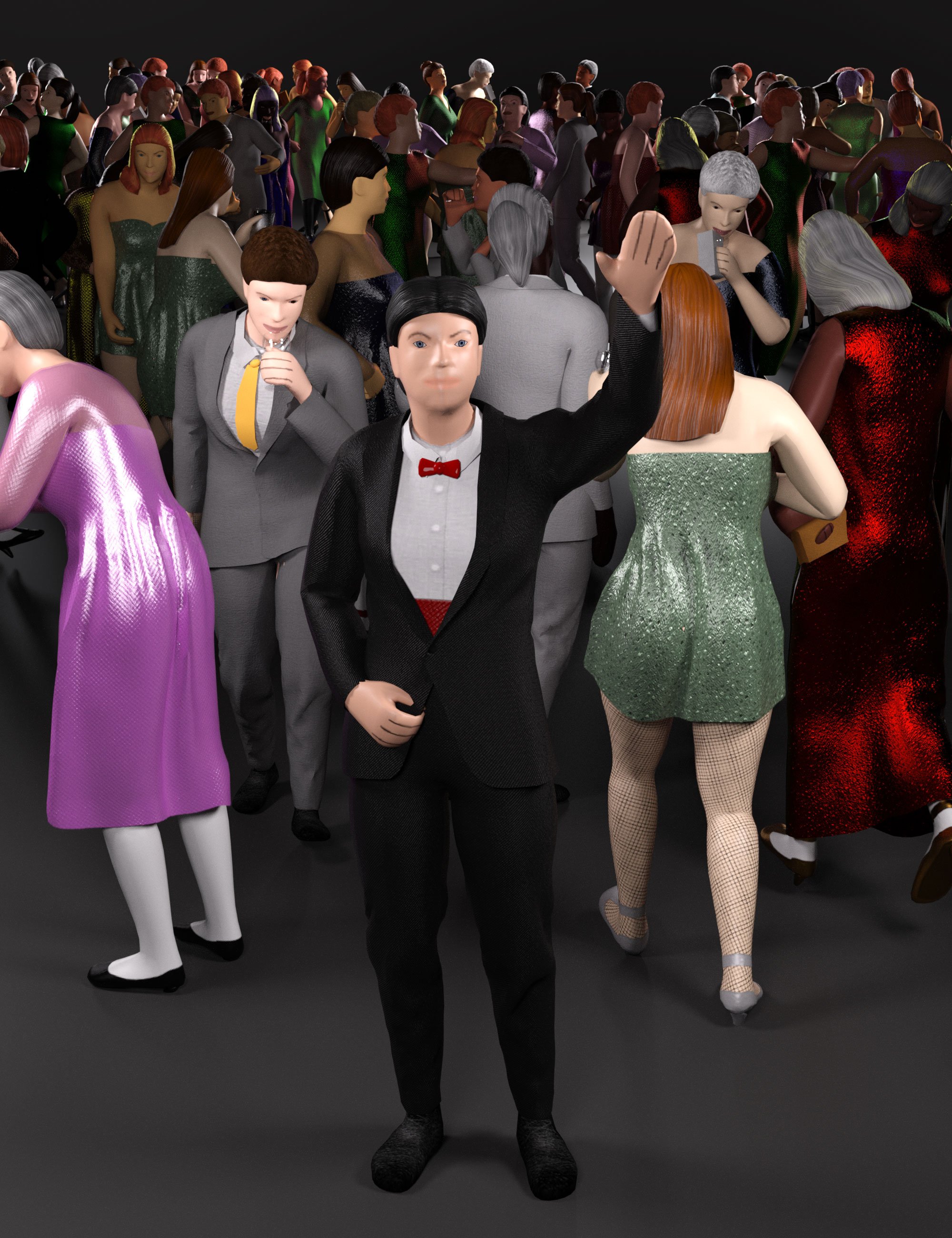 LowPoly Crowd Creator Expansion: Dinner and a Show by: Lyrra MadrilFeralFeyCode 66, 3D Models by Daz 3D