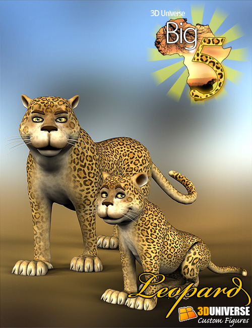 Toon Big 5 Leopard by: 3D Universe, 3D Models by Daz 3D