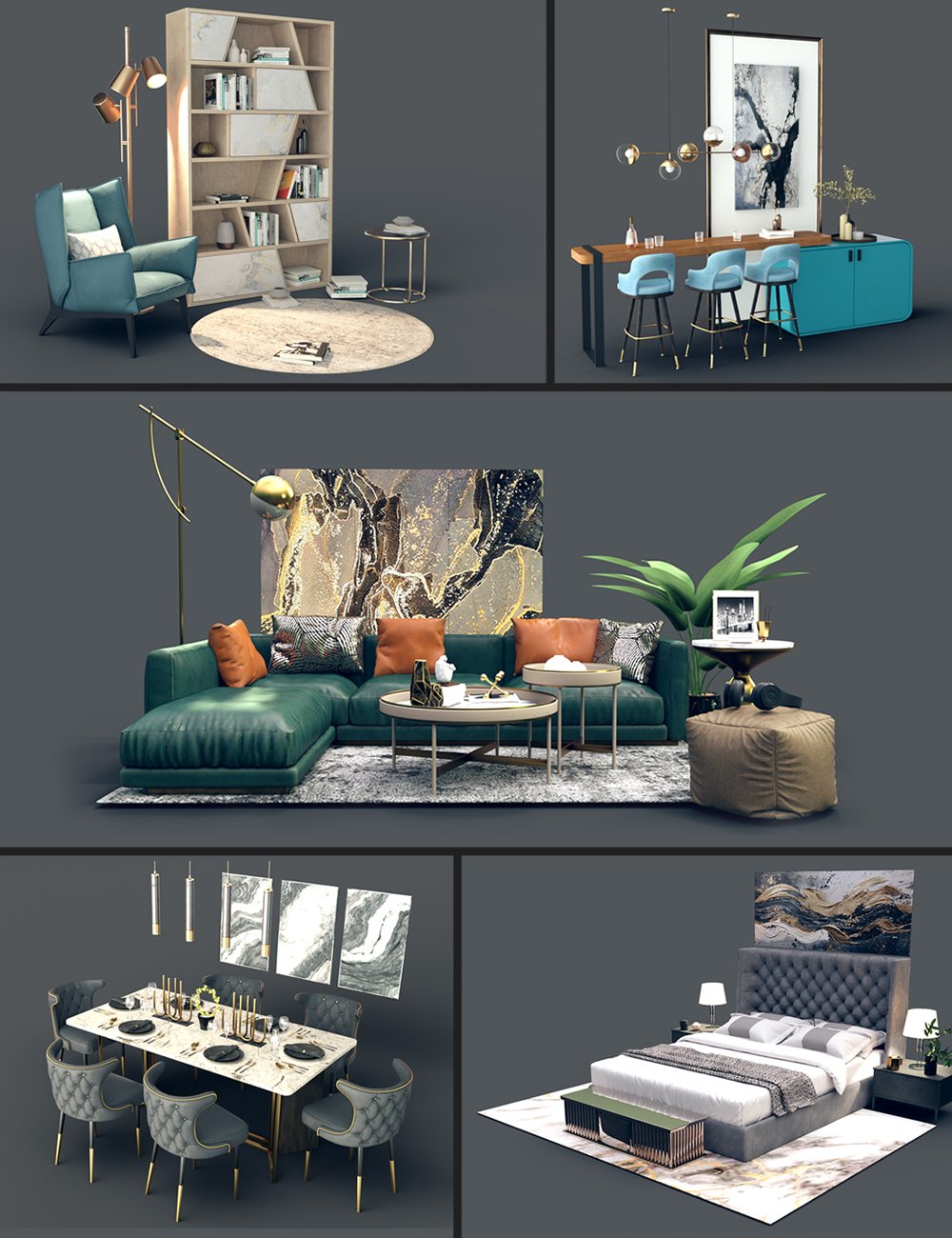 Fancy Furniture Bundle by: Polish, 3D Models by Daz 3D