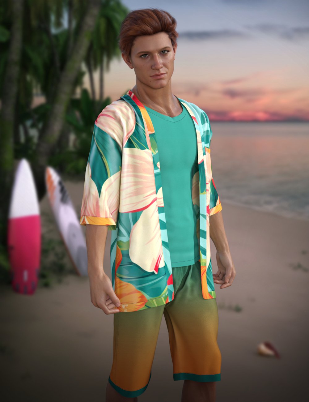 dForce Cool Sun for Genesis 9 and 8 Male by: ~Wolfie~, 3D Models by Daz 3D