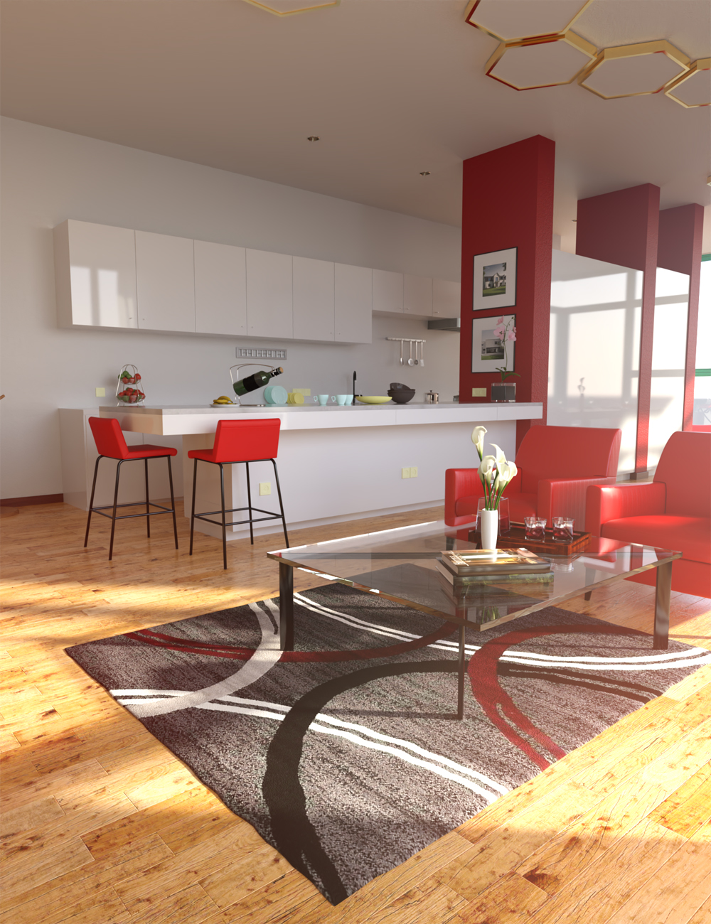 Radiant Comfortable Apartment by: Human, 3D Models by Daz 3D