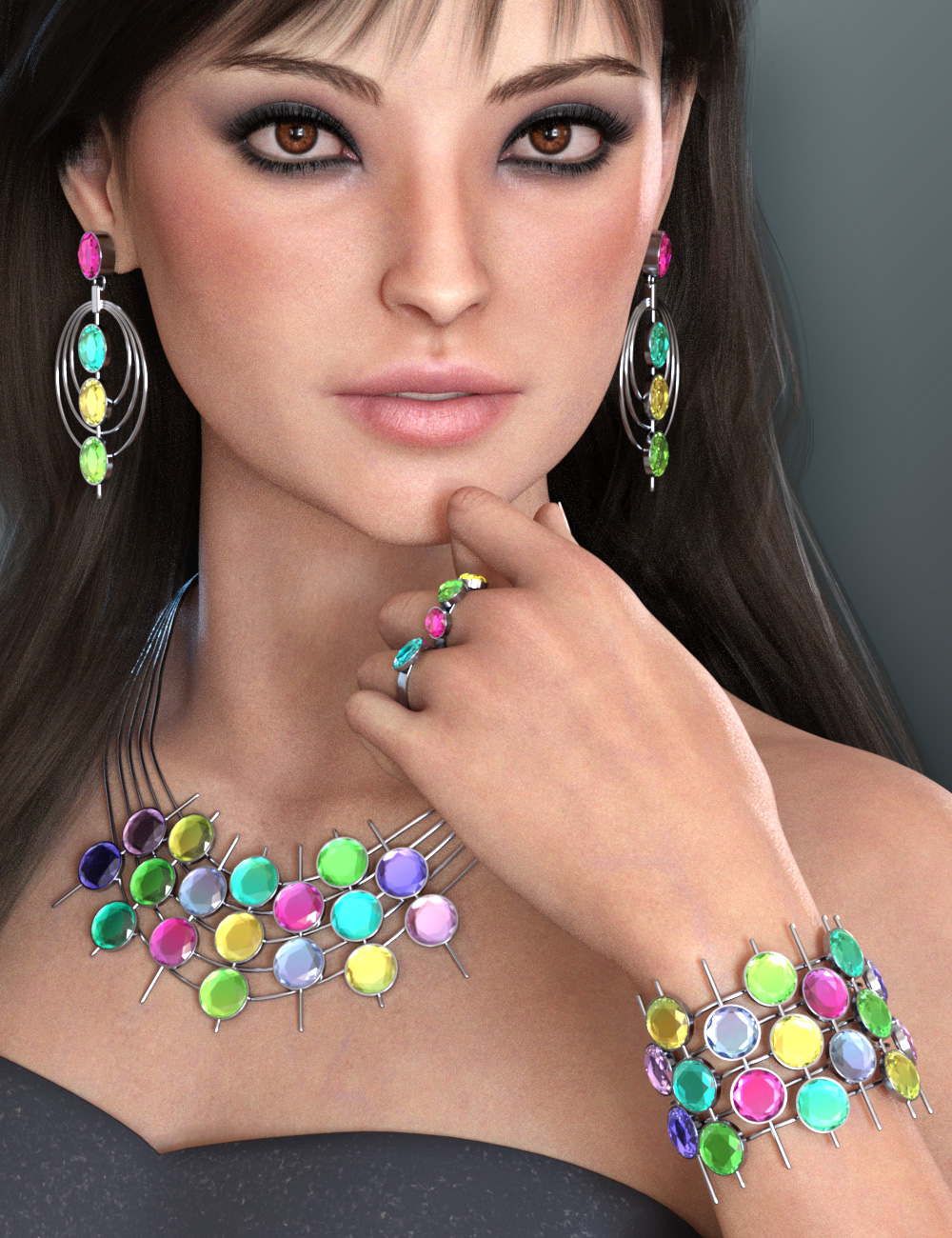 Maxi Bling Jewelry for Genesis 9 by: esha, 3D Models by Daz 3D