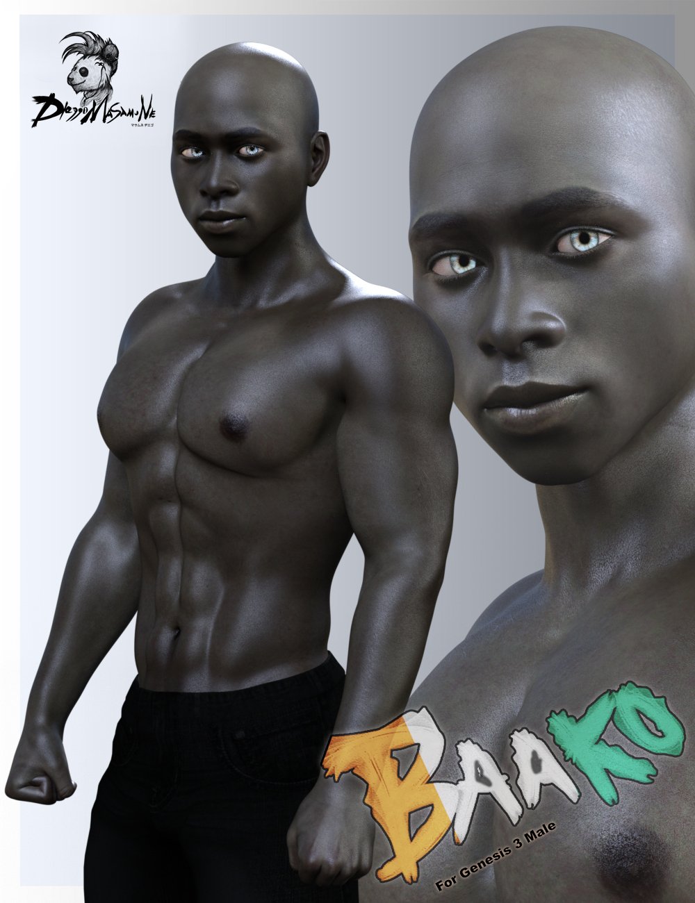 Baako for Genesis 3 Male by: Dieggo Masamune, 3D Models by Daz 3D