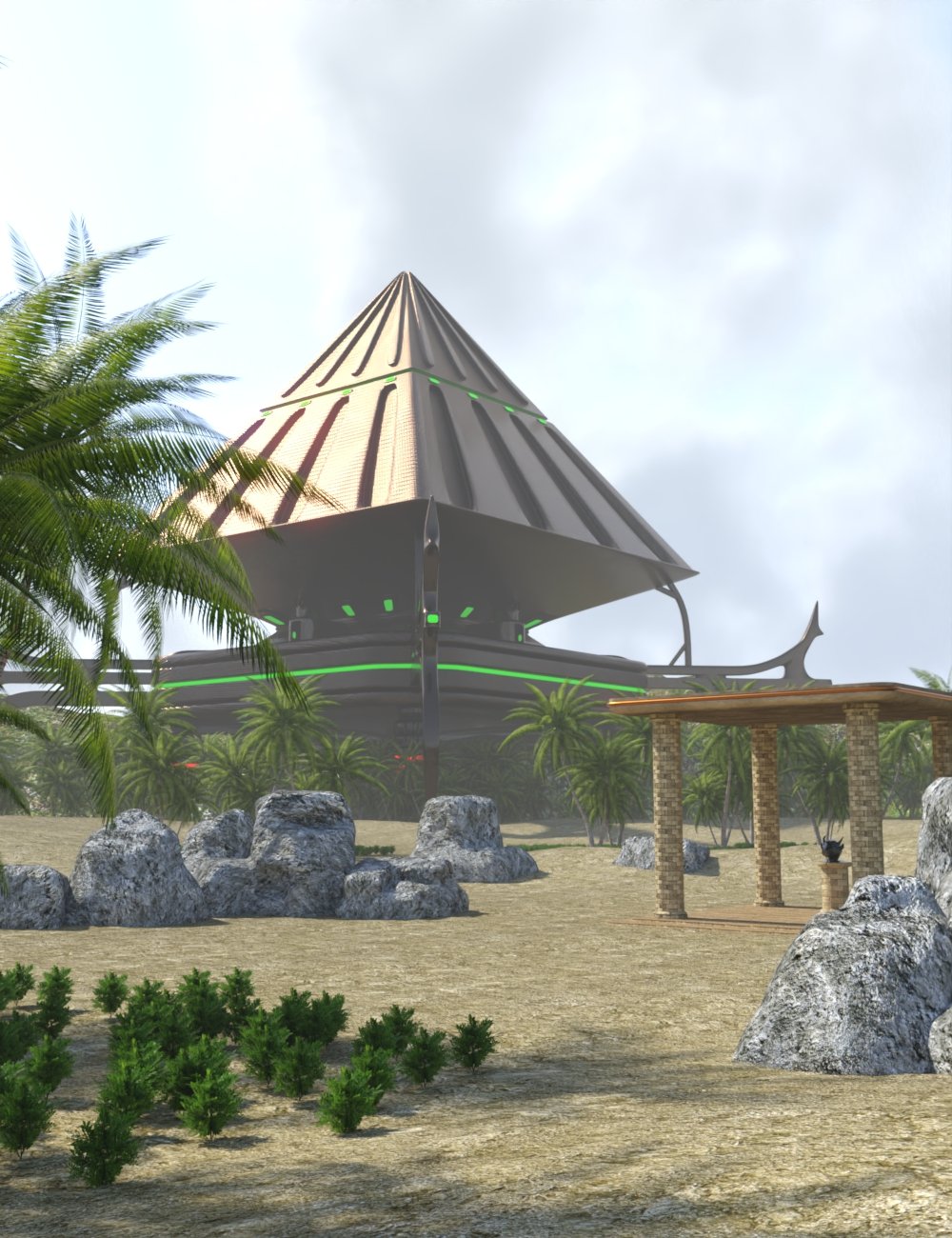 Alien Pyramid by: JeffersonAF, 3D Models by Daz 3D