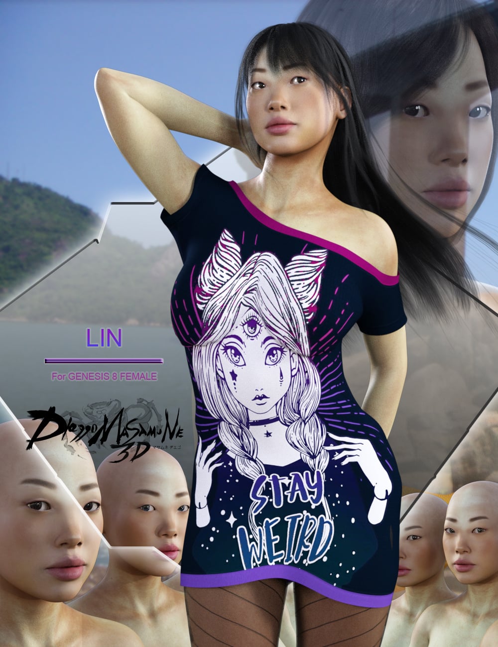 Lin for Genesis 8 Female by: Dieggo Masamune, 3D Models by Daz 3D