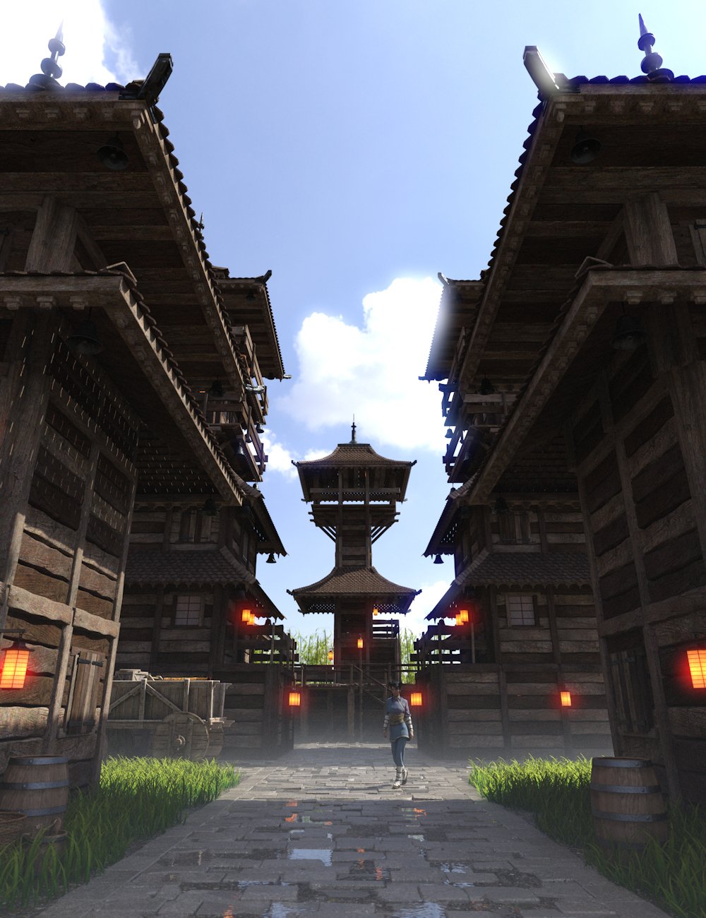 Feudal Japanese Towers 2 by: Enterables, 3D Models by Daz 3D