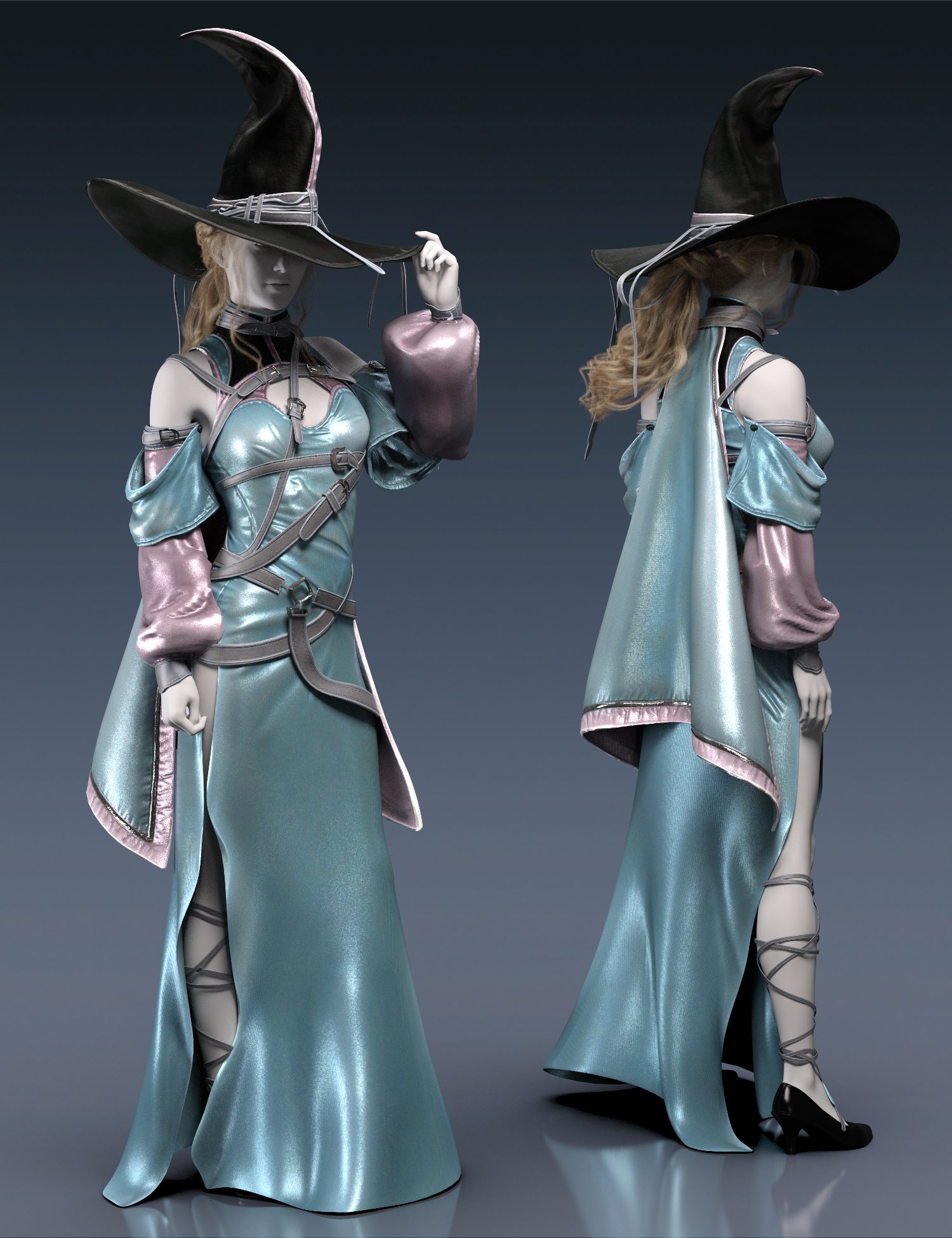 dForce White Witch Outfit Texture Add-On | Daz 3D