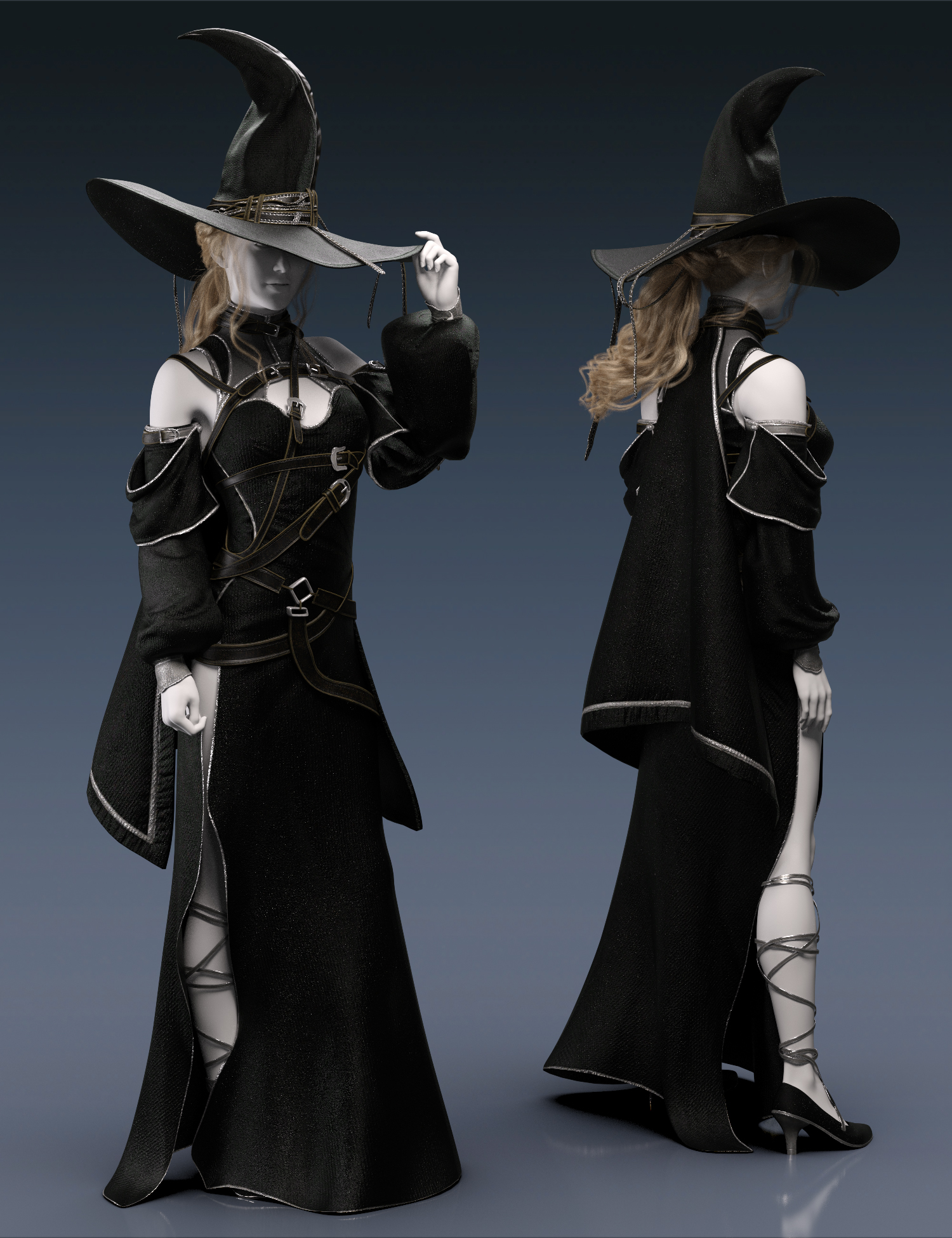 dForce White Witch Outfit Texture Add-On | Daz 3D