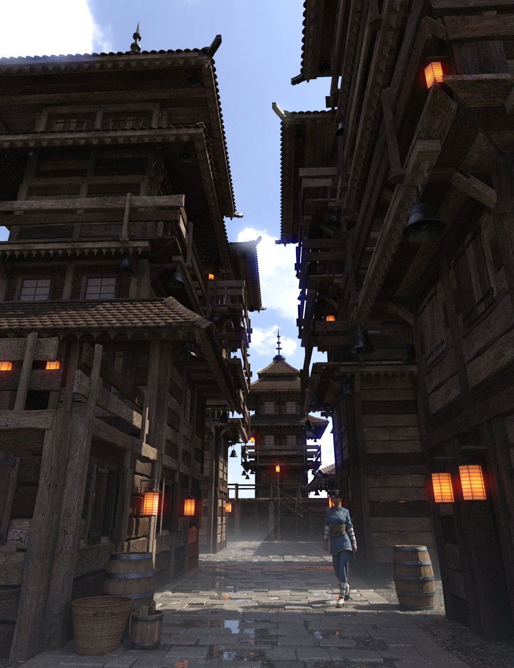 Feudal Japanese Towers 1 by: Enterables, 3D Models by Daz 3D