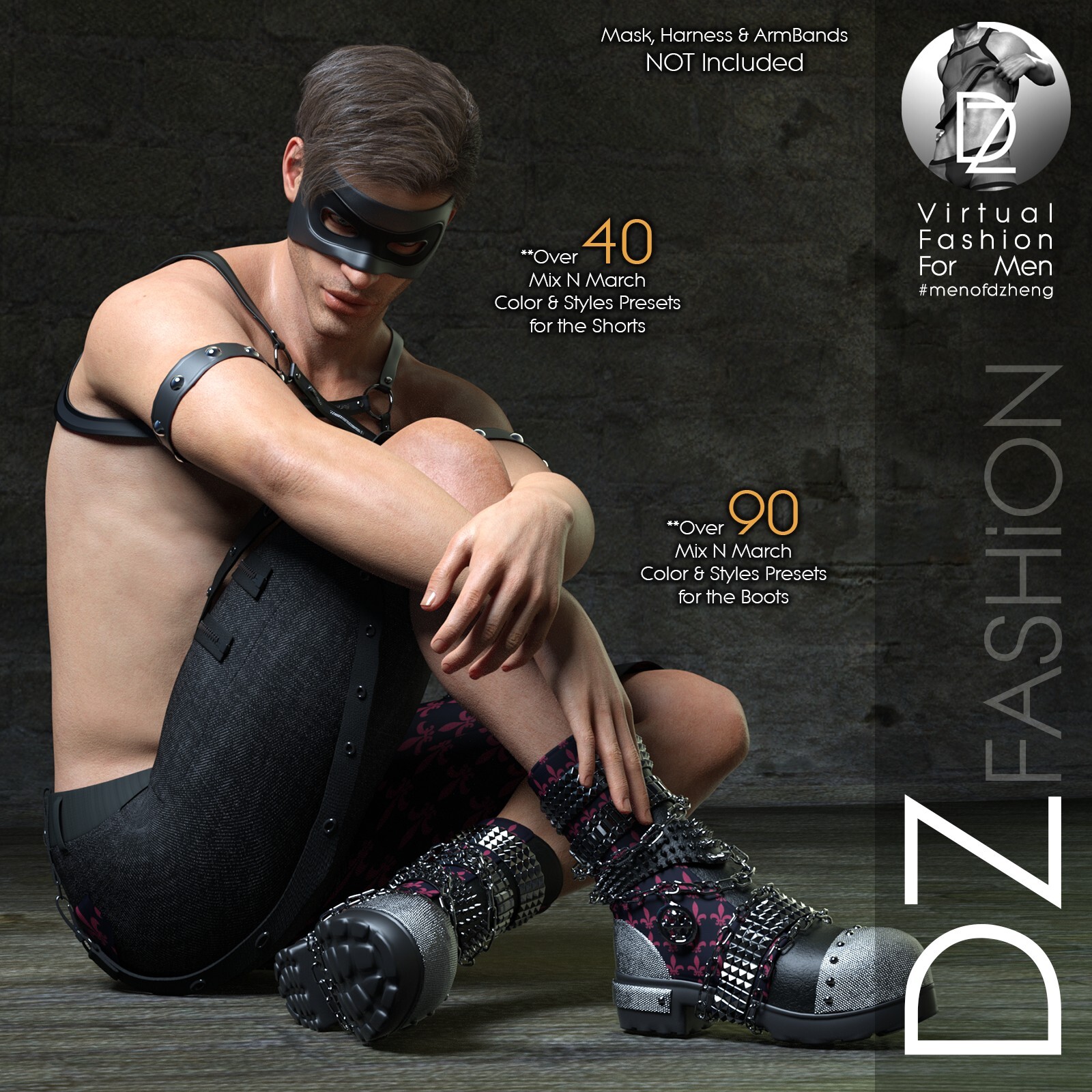 DZ G8M GothZ 3 - GShortZ N GBootZ2 by: DZheng, 3D Models by Daz 3D