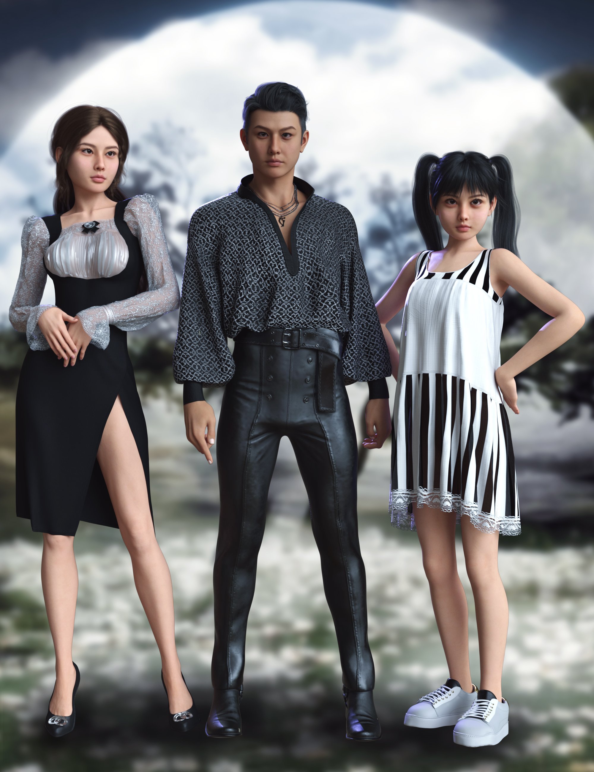 Vo Julie, Young, and Male HD for Genesis 9 Bundle by: VOOTW, 3D Models by Daz 3D