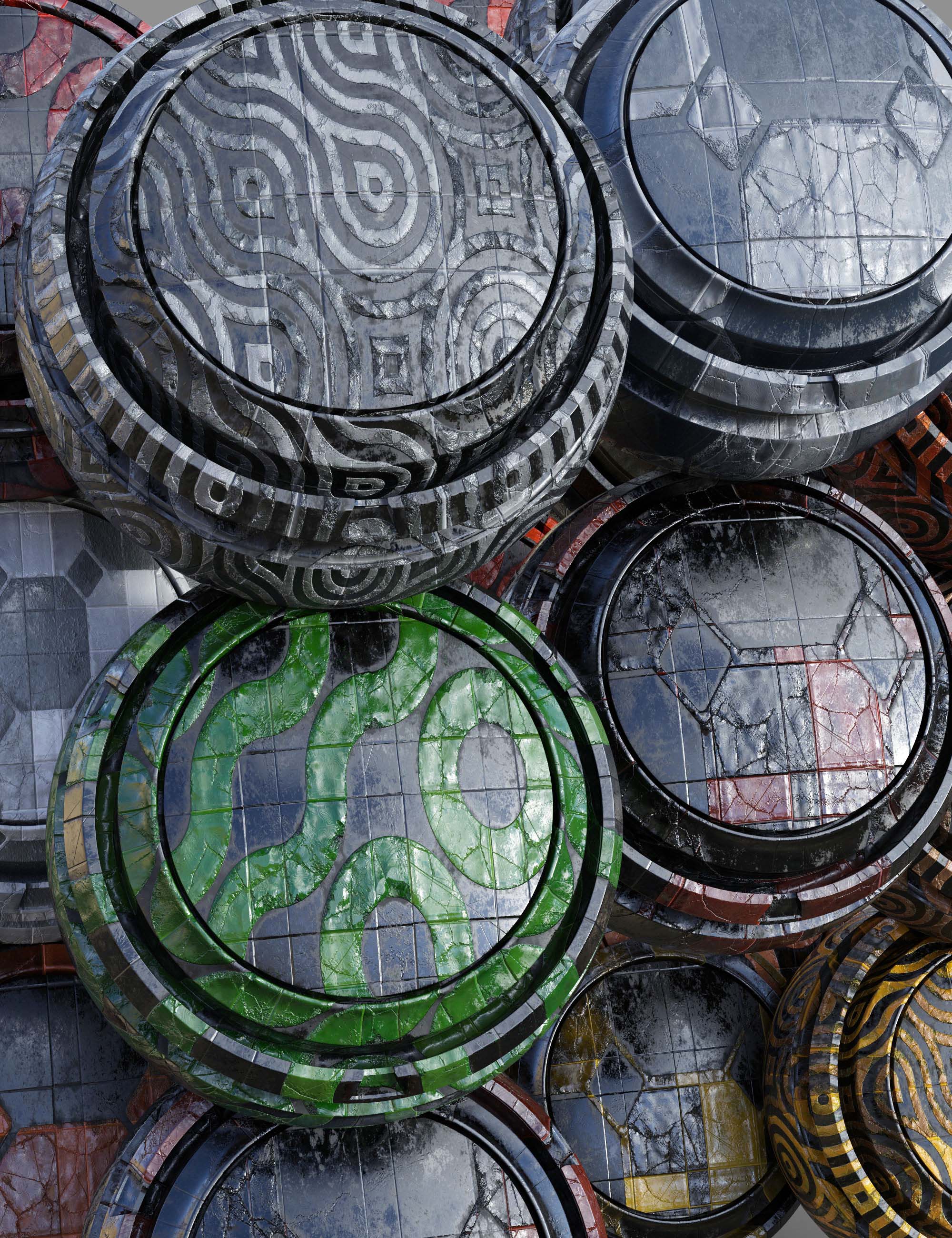 Rough Floor Tiles Iray Shaders by: Nelmi, 3D Models by Daz 3D