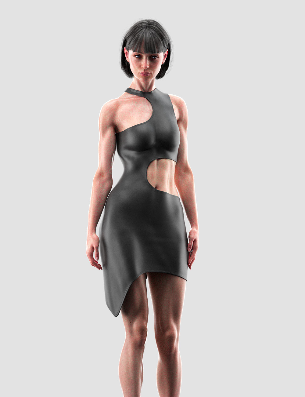 dForce Dark Cutout Dress for Genesis 9 by: Romeo, 3D Models by Daz 3D