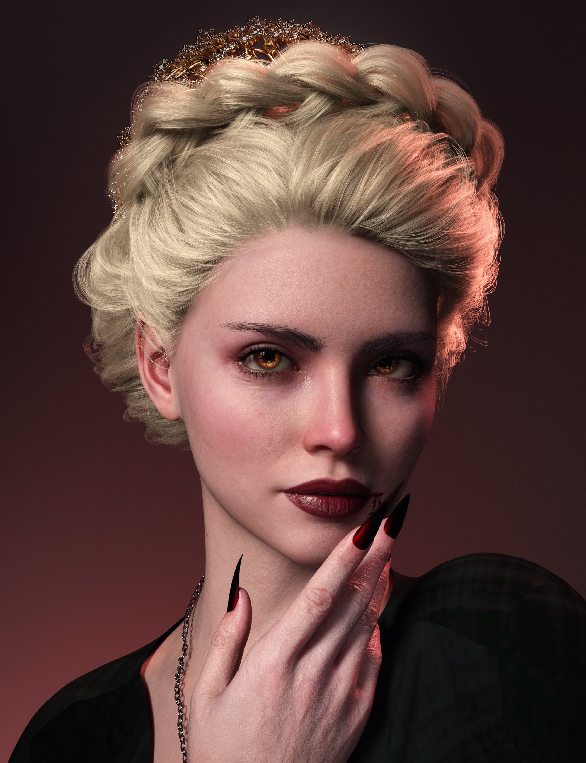 FE Elegant Updo Hair for Genesis 9 and 8 Female by: FeSoul, 3D Models by Daz 3D