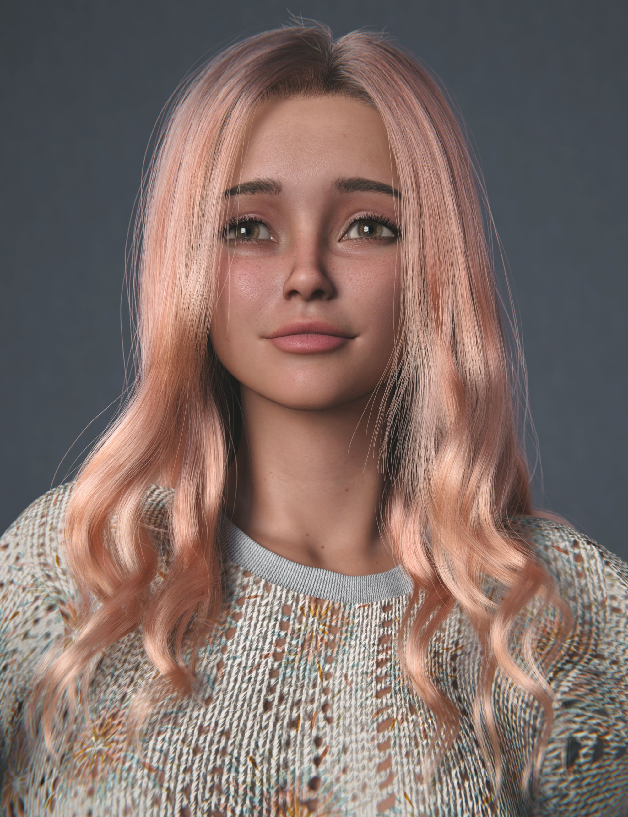 dForce AK Curly Long Hair for Genesis 9 | Daz 3D